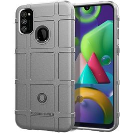 Mobigear Rugged Shield Samsung Galaxy M31 Hülle Flexibles TPU Backcover Stoßfest - Grau