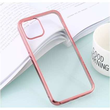 Mobigear Royal iPhone 12 Pro Max Hülle Flexibles TPU Backcover - Transparent / Roségold