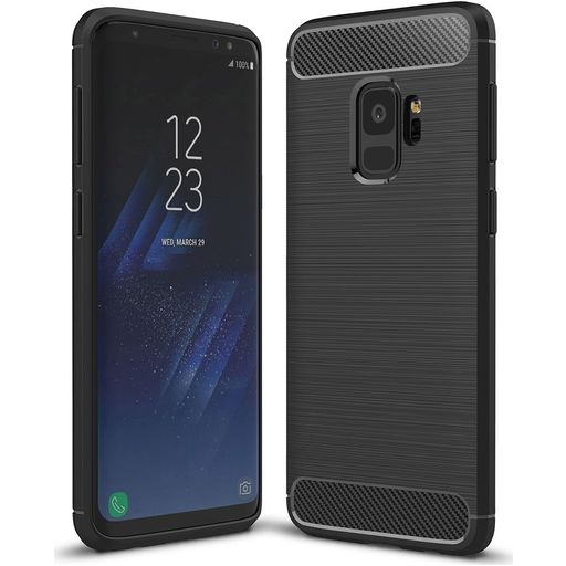 Mobigear Brushed Slim Samsung Galaxy S9 Hülle Flexibles TPU Backcover - Schwarz