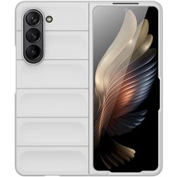 Mobigear Bumpy Samsung Galaxy Z Fold 5 Hülle Flexibles TPU Backcover - Weiß