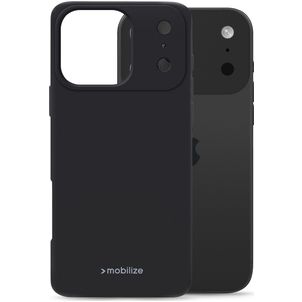 Mobilize Rubber Gelly iPhone 17 Pro Max Hülle Flexibles TPU Backcover - Schwarz