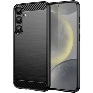 Mobigear Brushed Slim Samsung Galaxy S25 Plus Hülle Flexibles TPU Backcover - Schwarz