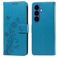 Mobigear Flowers Samsung Galaxy S26 Hülle Klapphülle Geldbörse - Blau