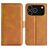 Mobigear Slim Magnet iPhone 17 Pro Hülle Klapphülle Geldbörse - Cognac