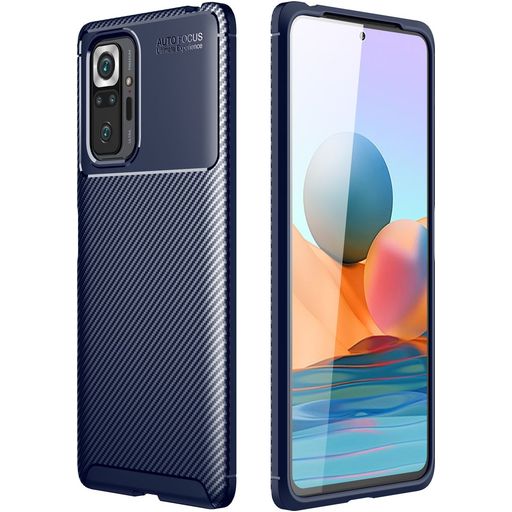 Mobigear Racing Xiaomi Redmi Note 10S Hülle Flexibles TPU Backcover - Blau