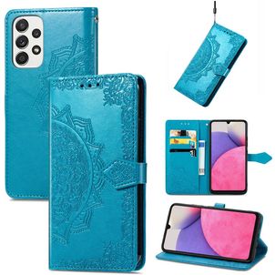 Mobigear Mandala Samsung Galaxy A33 Hülle Klapphülle Geldbörse - Blau
