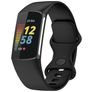 Mobigear Sport Dual Silikon Fitbit Charge 5 Armband Pin-and-Tuck-Verschluss - Schwarz