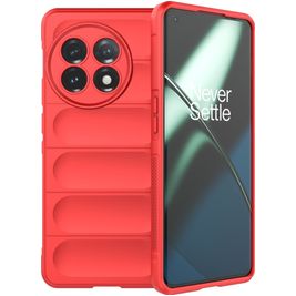 Mobigear Bumpy OnePlus 11 Hülle Flexibles TPU Backcover - Rot
