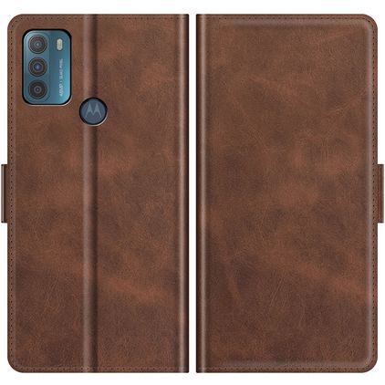 Mobigear Slim Magnet Motorola Moto G50 Hülle Klapphülle Geldbörse - Braun