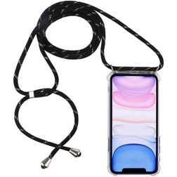 Mobigear Lanyard iPhone 11 Flexibles TPU Handykette - Transparent / Schwarz