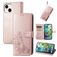 Mobigear Clover iPhone 15 Plus Hülle Klapphülle Geldbörse - Roségold