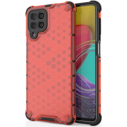 Mobigear Honeycomb Samsung Galaxy M53 Hülle Hardcase Backcover Stoßfest - Rot