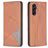 Mobigear Rhombus Slim Samsung Galaxy A35 Hülle Klapphülle - Braun