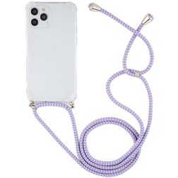 Mobigear Lanyard iPhone 12 Pro Max Flexibles TPU Handykette - Transparent / Blau / Lila