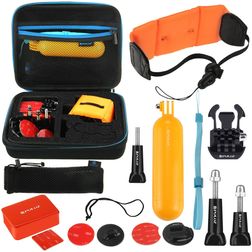 Puluz GoPro Mount Zubehör Starter Pack 14 Teile + Tasche Schwarz