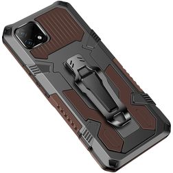 Mobigear Armor Stand Realme C21 Hülle Hardcase Backcover Stoßfest mit Ständer - Braun
