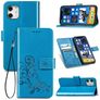 Mobigear Clover iPhone 12 Pro Hülle Klapphülle Geldbörse - Blau