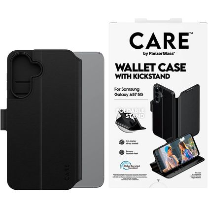 CARE by PanzerGlass Kickstand Samsung Galaxy A57 Hülle Klapphülle Geldbörse - Schwarz
