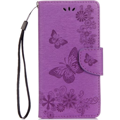 Mobigear Butterfly Motorola Moto G5 Plus Hülle Klapphülle Geldbörse - Lila