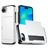 Mobigear Card iPhone 16e Hülle Hardcase Backcover Stoßfest mit Kartenhalter - Weiß