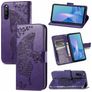 Mobigear Butterfly Sony Xperia 10 III Hülle Klapphülle Geldbörse - Lila