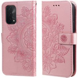 Mobigear Flowers OPPO A74 5G Hülle Klapphülle Geldbörse - Roségold