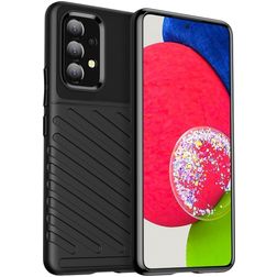 Mobigear Groove Samsung Galaxy A53 Hülle Flexibles TPU Backcover - Schwarz