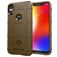Mobigear Rugged Shield Motorola One Power Hülle Flexibles TPU Backcover Stoßfest - Braun