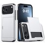 Mobigear Card iPhone 18 Pro Hülle Hardcase Backcover Stoßfest mit Kartenhalter - Silber