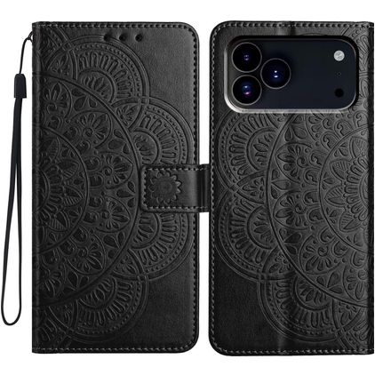 Mobigear Mandala iPhone 18 Pro Klapphülle Portemonnaie - Schwarz