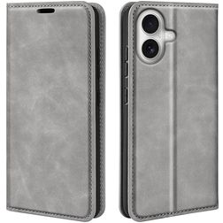 Mobigear Retro Slim iPhone 17 Hülle Klapphülle Geldbörse - Grau