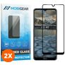 Mobigear Premium Nokia 2.4 Panzerglas Gehärtetes Glas Displayschutz - Hüllenfreundlich - Schwarz (2er Pack)