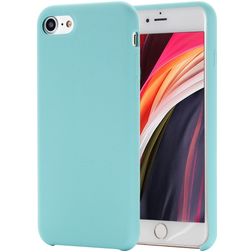 Mobigear Rubber Touch iPhone SE (2020) Silikon Hülle Backcover - Türkis