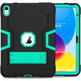 Mobigear ShieldStand iPad 11 (2025) Hülle Kunststoff,Silikon Backcover + Ständer - Grün / Marineblau