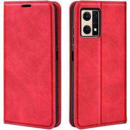 Mobigear Retro Slim OPPO Reno 7 4G Hülle Klapphülle Geldbörse - Rot