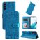 Mobigear Sunflower Samsung Galaxy S23 Hülle Klapphülle Geldbörse - Blau