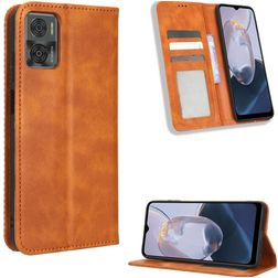 Mobigear Sensation Motorola Moto E22i Hülle Klapphülle Geldbörse - Braun