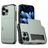 Mobigear Card iPhone 16 Pro Max Hülle Hardcase Backcover Stoßfest mit Kartenhalter - Grün