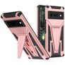 Mobigear Armor Stand Google Pixel 6 Pro Hülle Hardcase Backcover Stoßfest mit Ständer - Roségold
