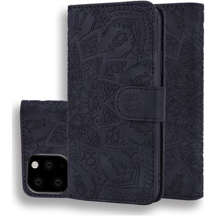 Mobigear Mandala iPhone 11 Klapphülle Portemonnaie - Schwarz