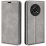 Mobigear Retro Slim HONOR Magic 4 Lite Hülle Klapphülle Geldbörse - Grau