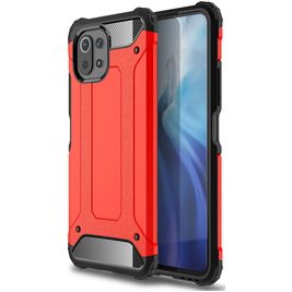 Mobigear Outdoor Xiaomi Mi 11 Lite Hülle Hardcase Backcover Stoßfest - Rot