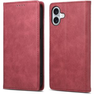 Mobigear Wallet iPhone 16 Plus Hülle Klapphülle Geldbörse - Rot
