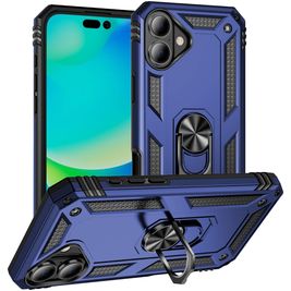 Mobigear Armor Ring iPhone 17 Hülle Hardcase Backcover Stoßfest mit Ringhalter - Blau