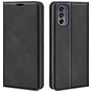 Mobigear Retro Slim Motorola Moto G62 Hülle Klapphülle Geldbörse - Schwarz