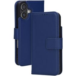 Mobiparts Wallet iPhone 17 Hülle Echtes Leder Klapphülle Geldbörse - Blau