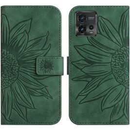 Mobigear Sunflower Motorola Moto G72 Hülle Klapphülle Geldbörse - Grün