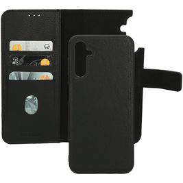 Mobiparts Samsung Galaxy A14 Hülle Echtes Leder Klapphülle Geldbörse - Schwarz