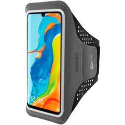 Mobiparts Comfort Fit Handyhalterung Joggen Huawei P30 Lite Sporthülle Neopren Sportarmband - Schwarz