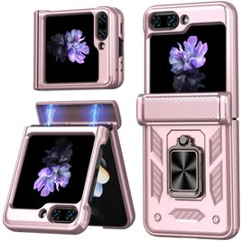 Mobigear Armor ring Samsung Galaxy Z Flip 6 Hülle Hardcase Backcover Stoßfest mit Ringhalter - Roségold